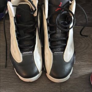 Jordan Retro Sneakers in Black, White, and Red